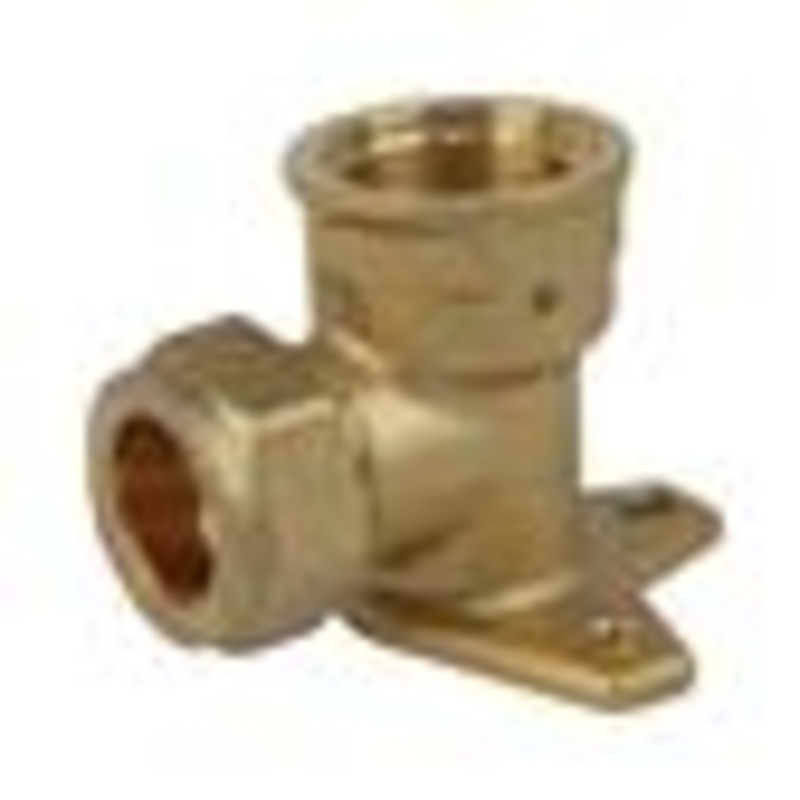 COMPRESSION 22MM X 3/4 WALL PLATE ELBOW