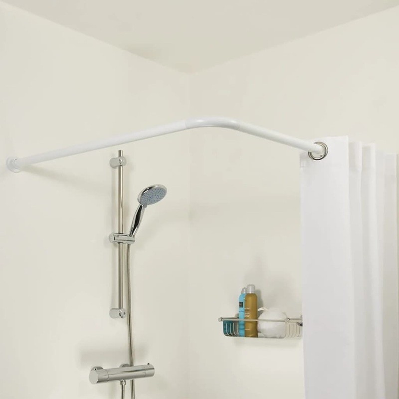 Sealskin Corner Shower Curtain Rod Set  90×90 cm White