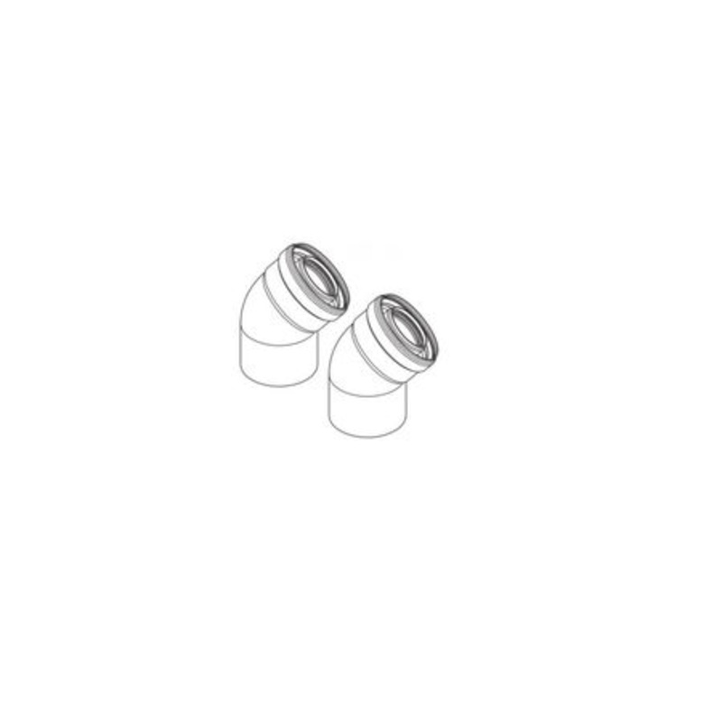 Baxi and Potterton Multifit 135 Degree Flue Bend Pair 60/100mm and Screws 720647901