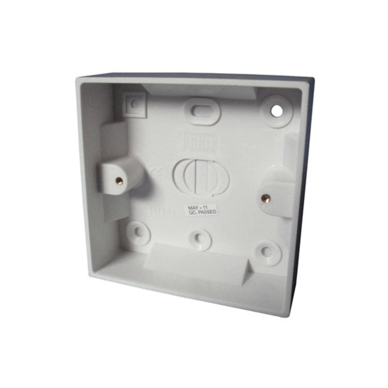 Plastic pattress box 1 gang 25mm