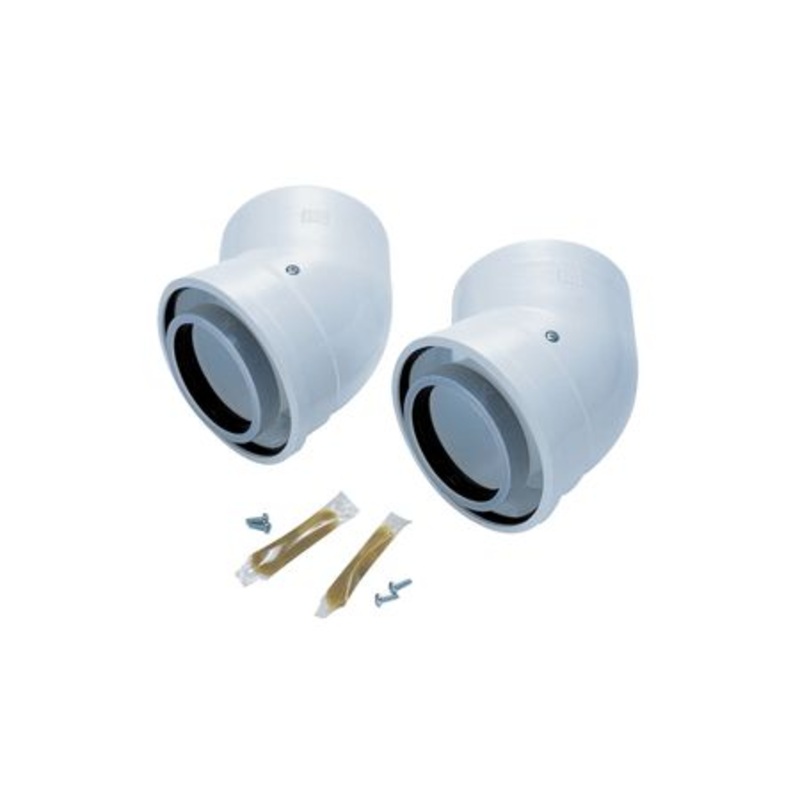 Worcester Bosch Greenstar Oilfit 45 Degree Boiler Flue Elbow 80Mm/125mm 2 Pack 7716190035