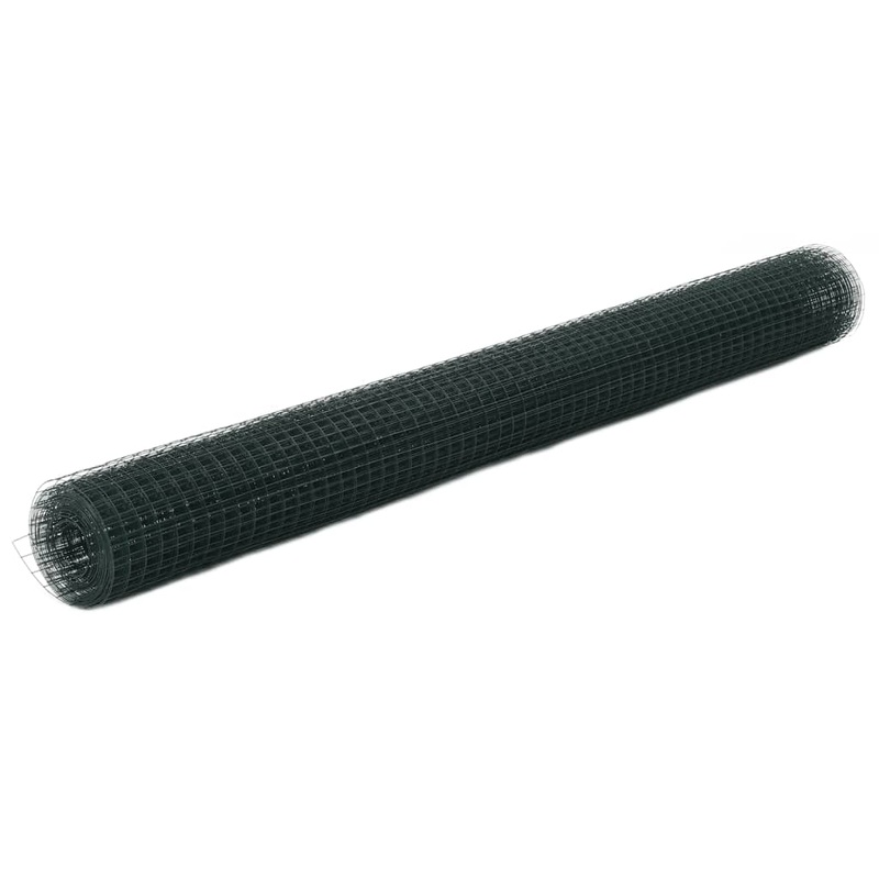 Berkfield Chicken Wire Fence Steel with PVC Coating 10×1.5 m Green