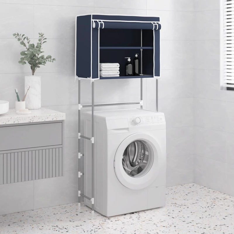 Berkfield 2-Tier Storage Rack over Laundry Machine Blue 71×29.5×170.5 cm Iron