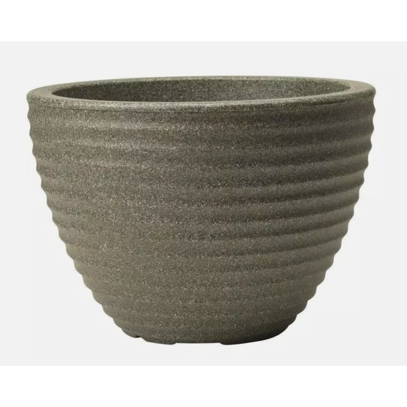 49cm Low Honey Pot Marble Green Planter