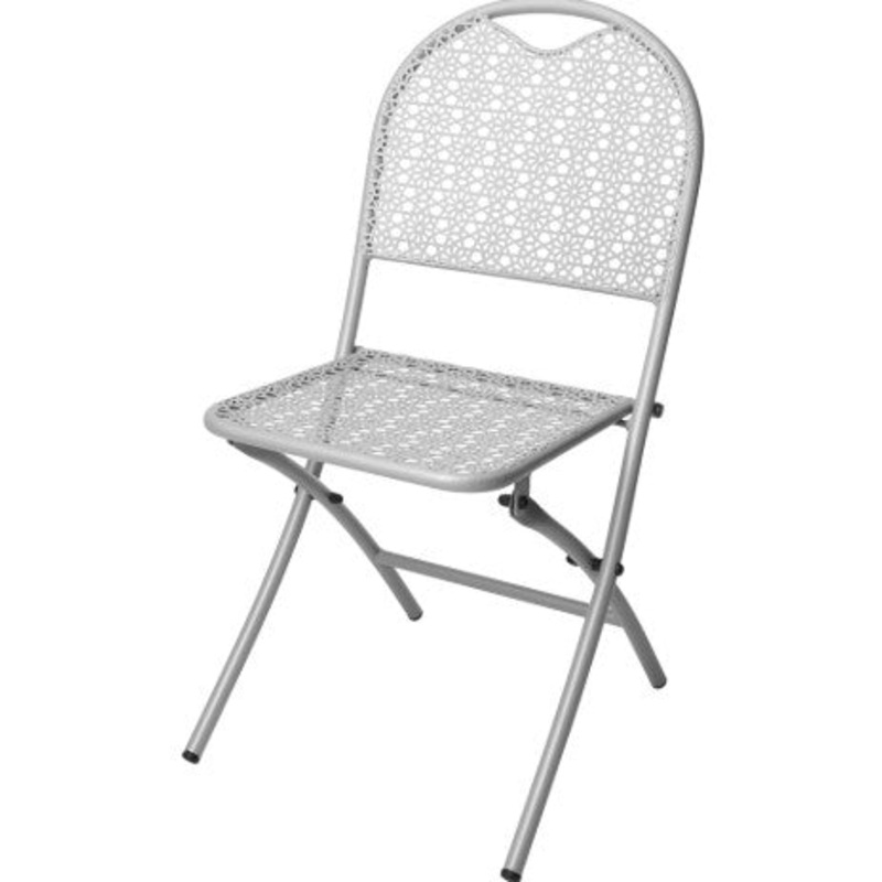 Chair Folding Punched Grey
