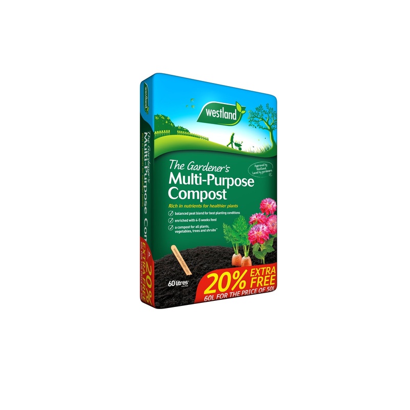 50ltr Gardeners Multi Purpose Compost plus 20% FREE