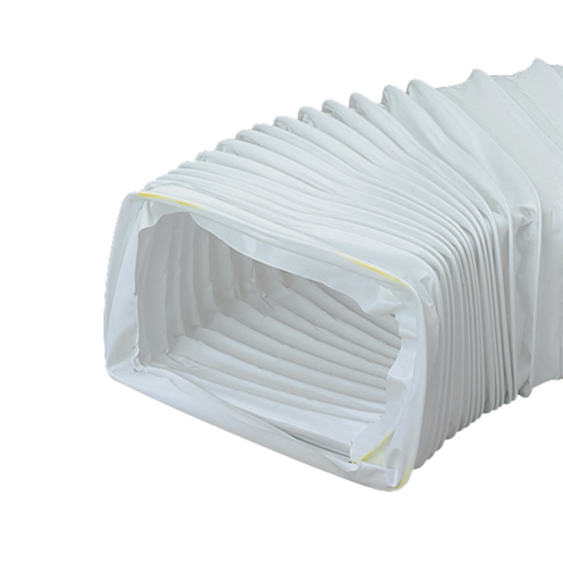 Rectangular white flexible PVC hose 3m