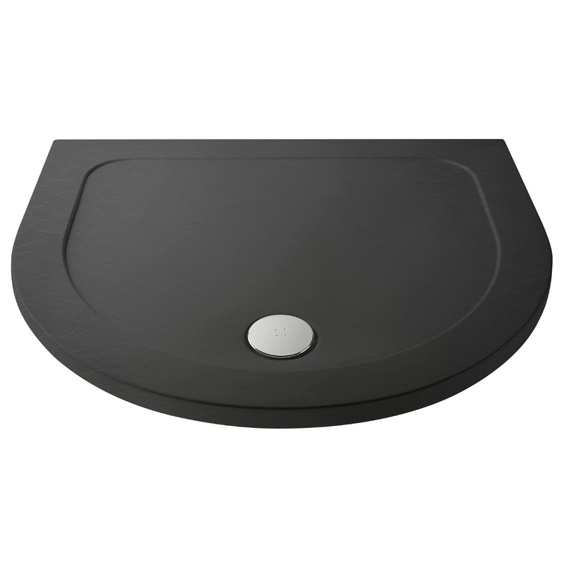 Nuie 1050mm x 950mm D-Shaped Shower Tray – Slate Grey