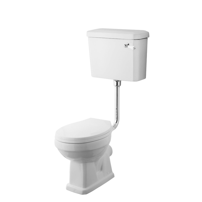 Nuie Carlton Low Level Toilet With Cistern And Flush Pipe Kit – White