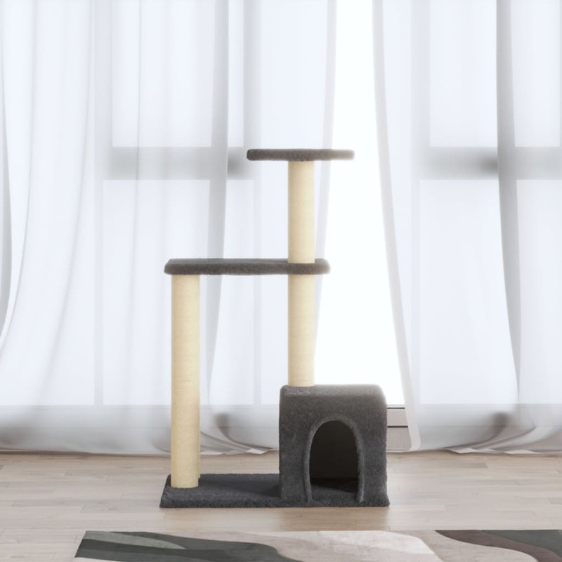 Berkfield Cat Tree with Sisal Scratching Posts Dark Grey 71 cm
