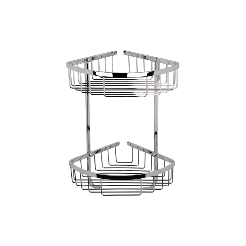 Nuie Large 2 Tier Corner Shower Basket – Chrome