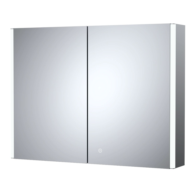 Nuie Meloso Illuminated Mirror Cabinet With Shaver Socket – 600mm x 800mm – Clear