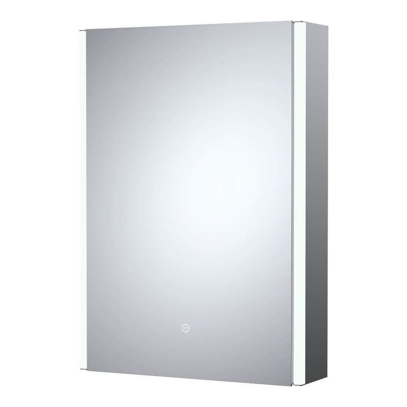Nuie Meloso Illuminated Mirror Cabinet With Shaver Socket – 700mm x 500mm – Clear