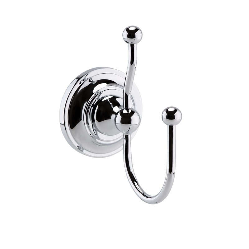 Nuie Traditional Double Robe Hook – Chrome
