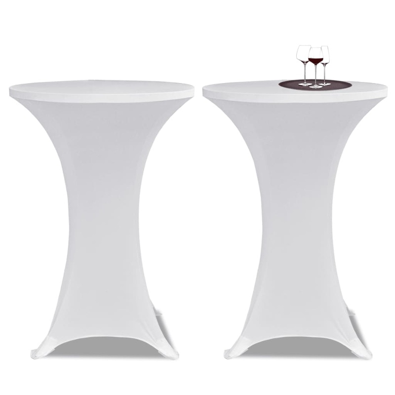 Standing Table Cover __70cm White Stretch 2 pcs