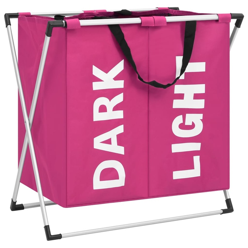 Berkfield 2-Section Laundry Sorter Pink