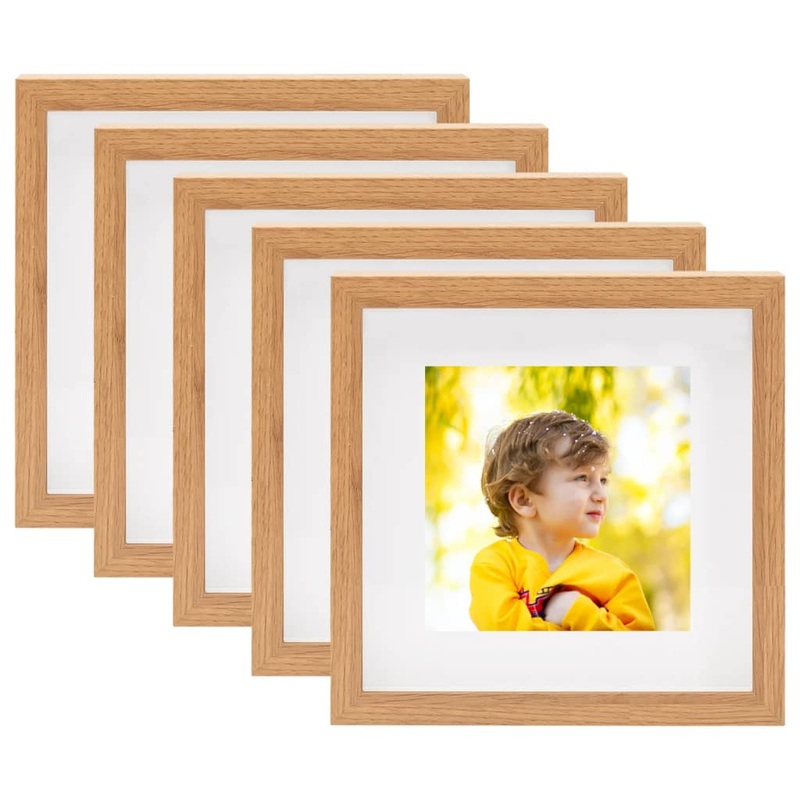 Berkfield 3D Box Photo Frames 5 pcs Oak 28×28 cm for 20×20 cm Picture