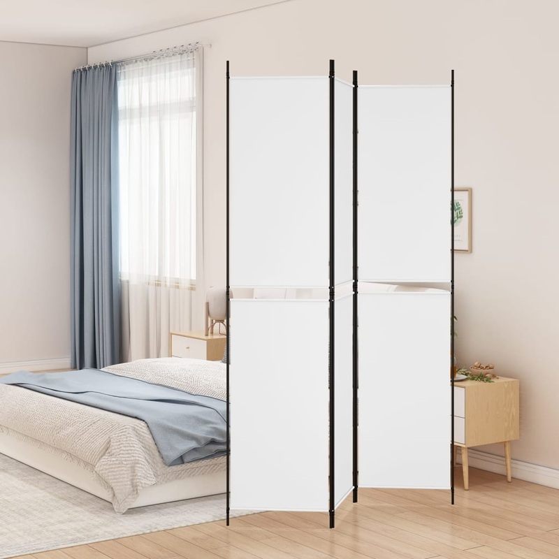 Berkfield 3-Panel Room Divider White 150×220 cm Fabric