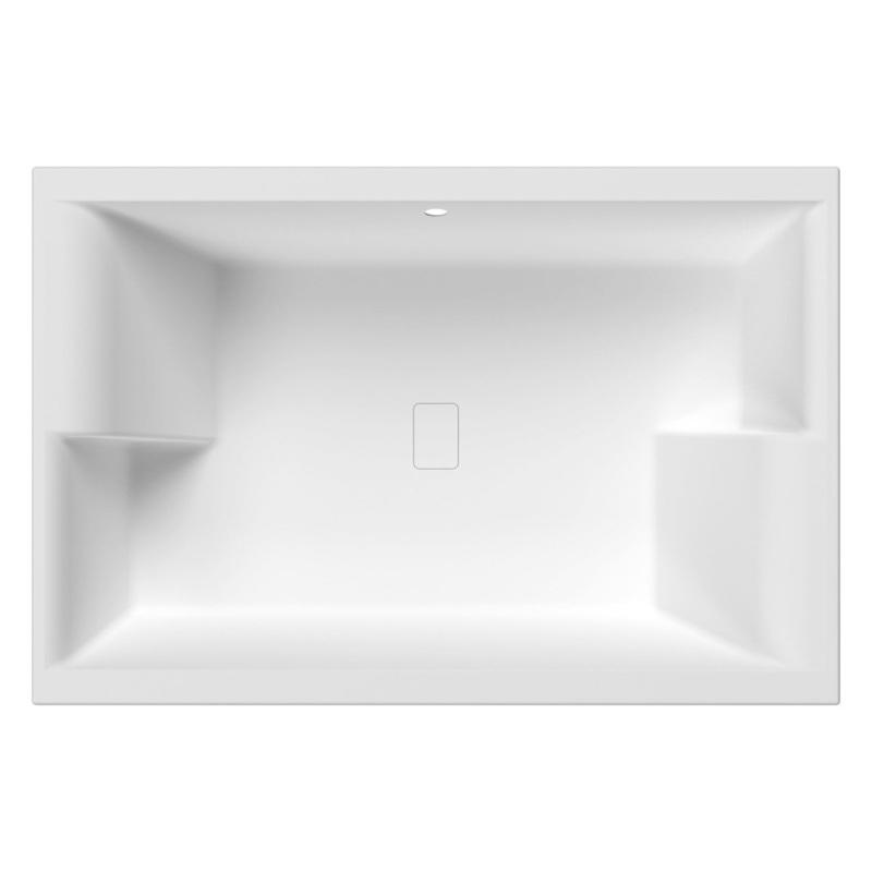 Nuie Double Ended Inset Spa Bath, Extra Large Acrylic Soaking Bathroom Tub, Modern Wide Double Bath in White, 1800x1200mm