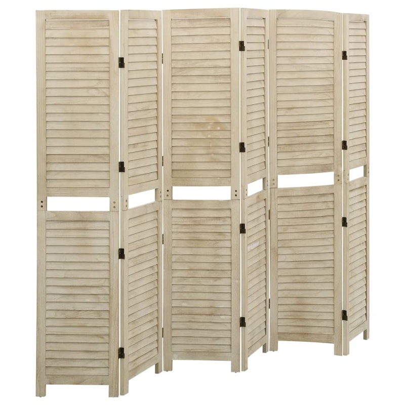 Berkfield 6-Panel Room Divider 210×165 cm Solid Wood Paulownia