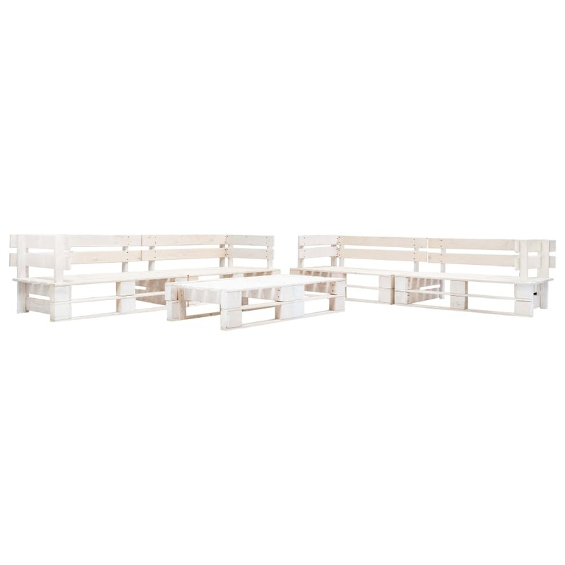 Berkfield 6 Piece Garden Pallet Lounge Set Wood White