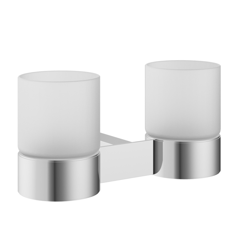 Encore Double Tumbler Holder|Chrome|Polished|Contemporary