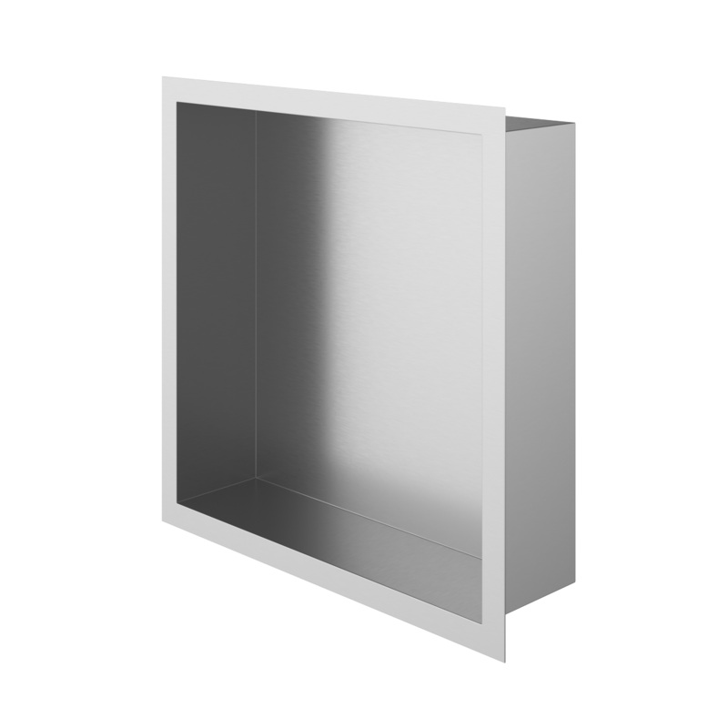Square Recessed Shelf|Chrome|Polished|Contemporary