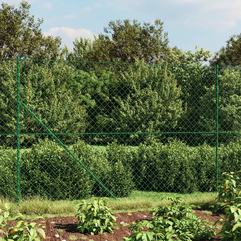 Berkfield Chain Link Fence Green 1.8×10 m