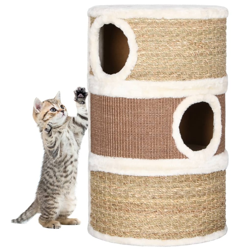Berkfield Cat Scratching Barrel 60 cm Seagrass