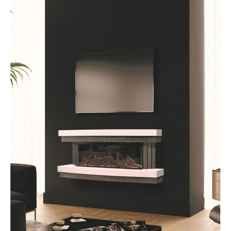 Evonic Ellipse Wall Mounted Electric Fireplace Suite