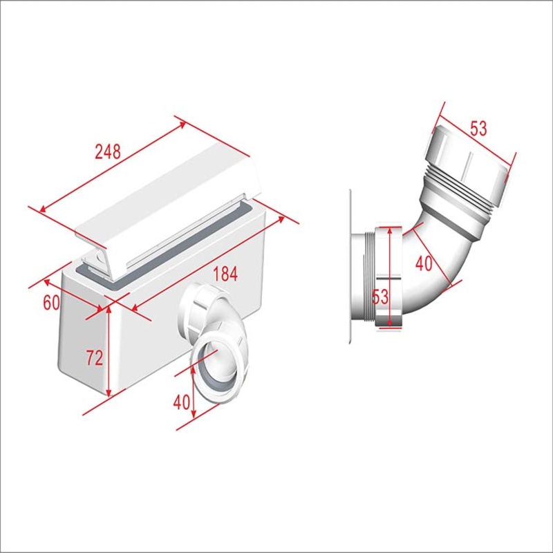 High Fast Flow Waste Trap For Shower Tray Rectangle Design Q8