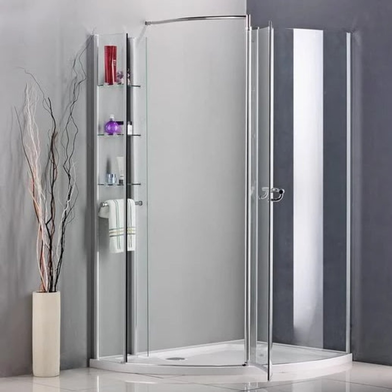 Walk In Shower Enclosure Pivot door Wet Room Cubicle with Stone Tray
