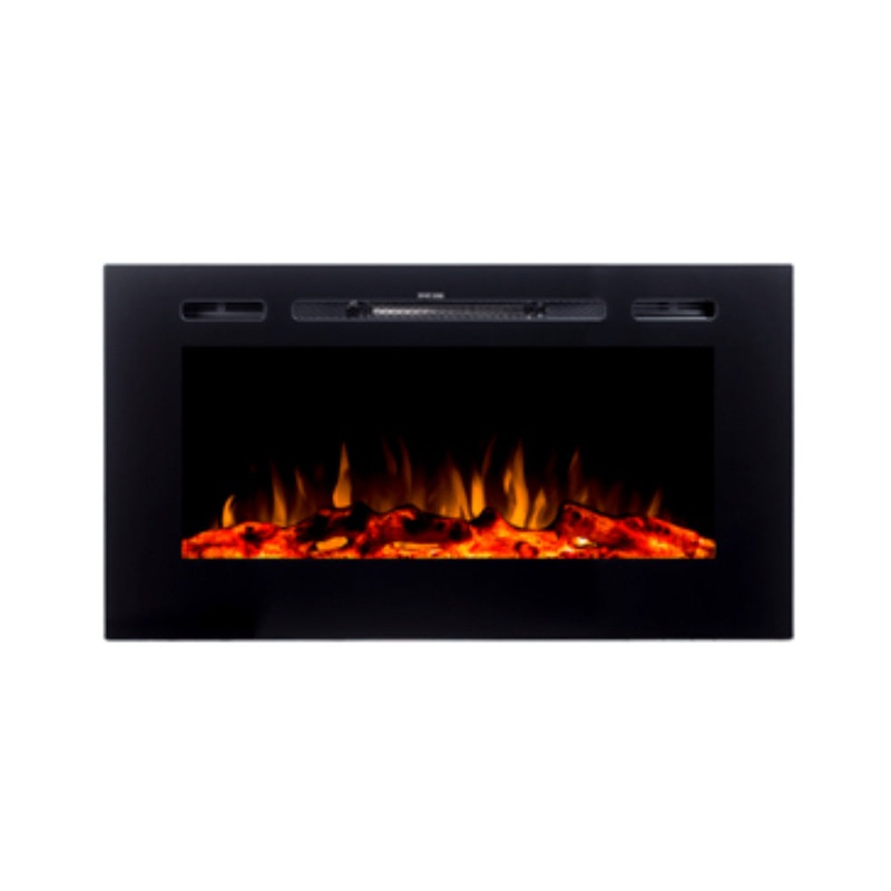 Electric LED Fireplace Insert – 40- Black
