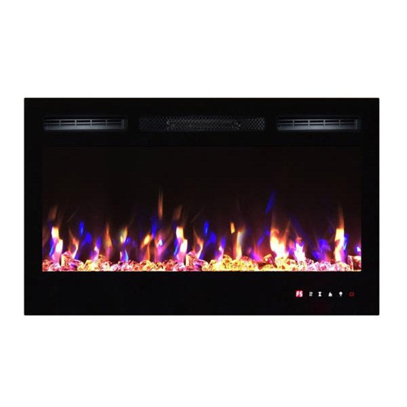 Flamehaus Electric LED Fireplace Insert – 36- Black