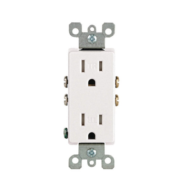 RECEPTACLE TR DUP DECORA 15A WHITE
