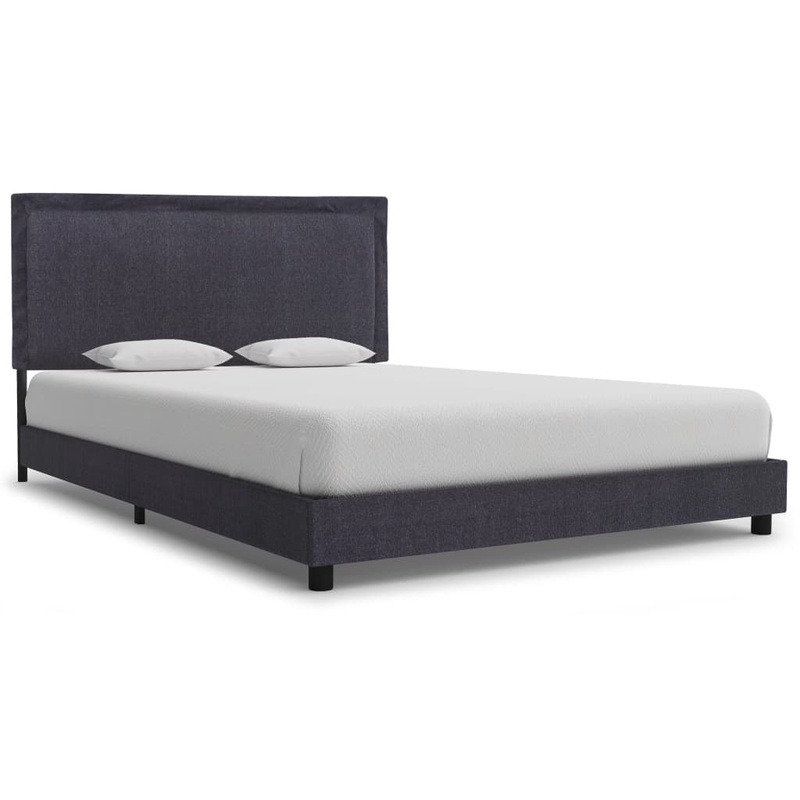 Berkfield Bed Frame Dark Grey Fabric 120×190 cm 4FT Small Double