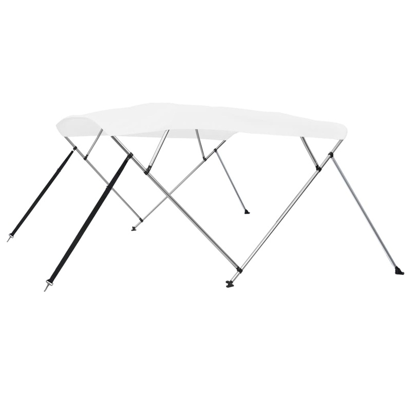 Berkfield 4 Bow Bimini Top White 243x196x137 cm