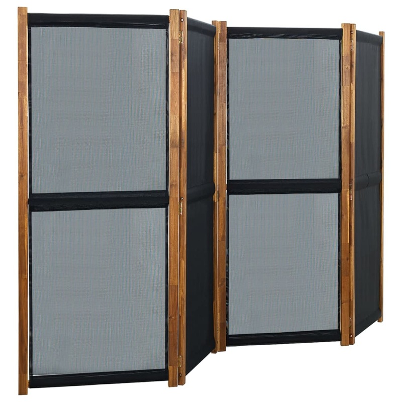 Berkfield 4-Panel Room Divider Black 280×170 cm
