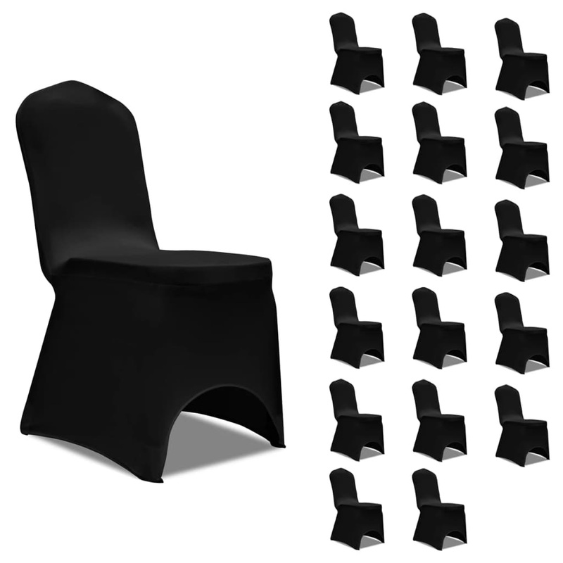 Berkfield Chair Cover Stretch Black 18 pcs