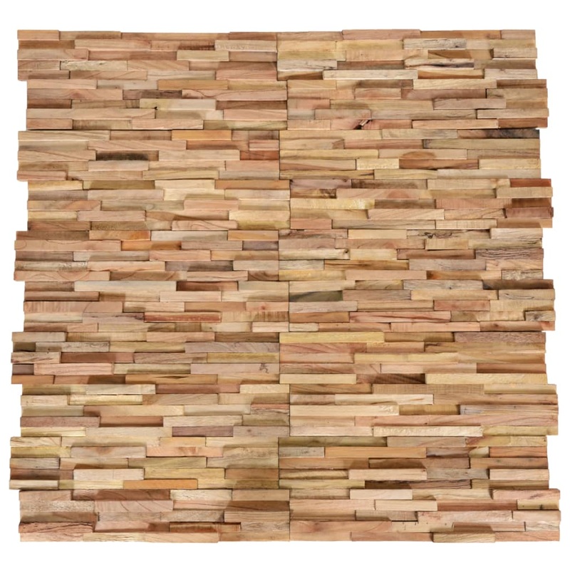 Berkfield 3D Wall Cladding Panels 10 pcs 1.08 m__ Solid Teak Wood