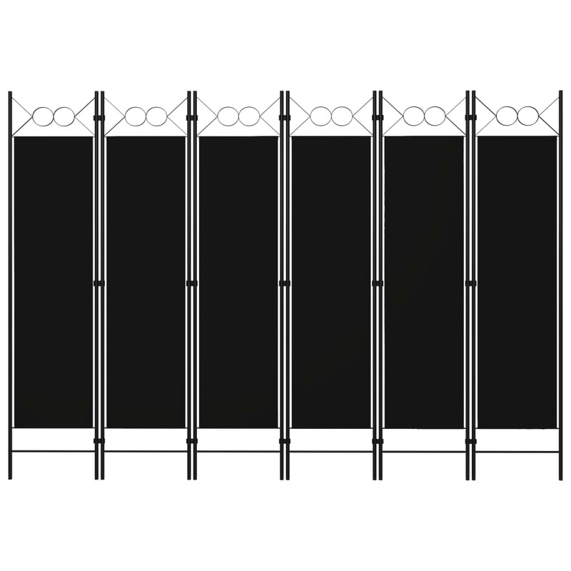 Berkfield 6-Panel Room Divider Black 240×180 cm
