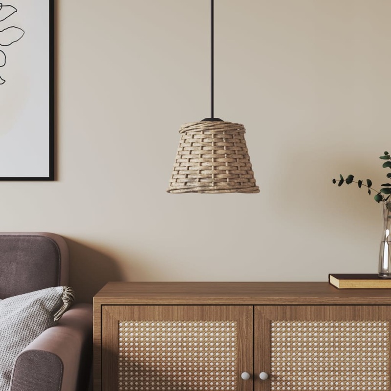 Berkfield Ceiling Lamp Shade Brown _15x12 cm Wicker
