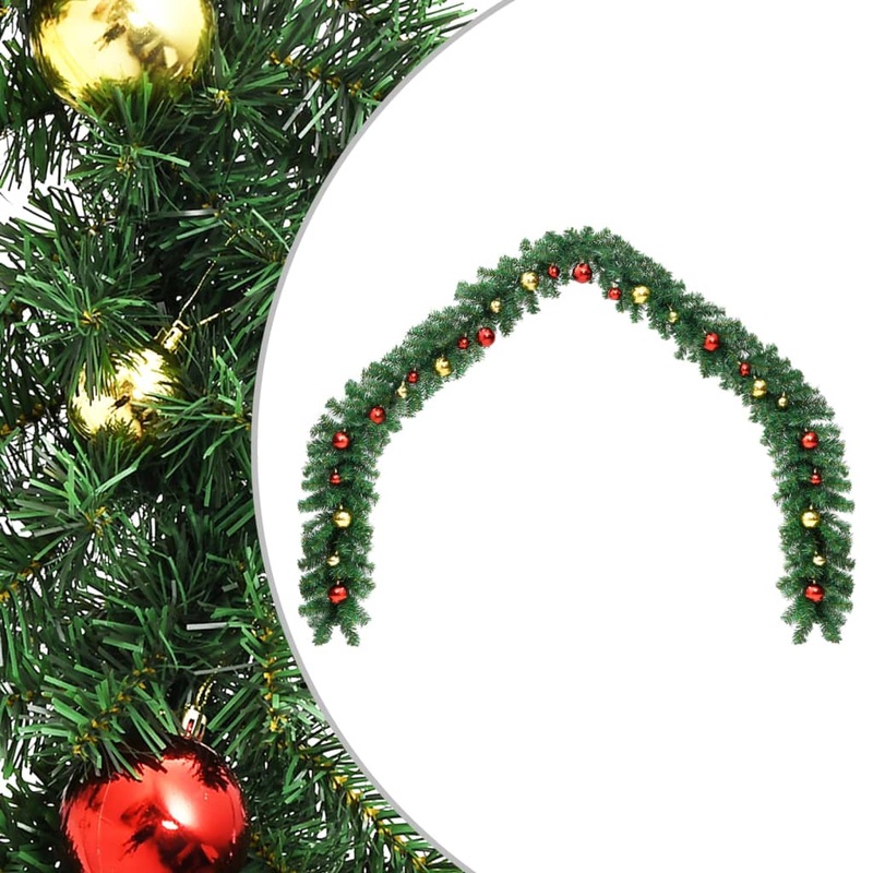Berkfield Christmas Garland Decorated with Baubles 5 m