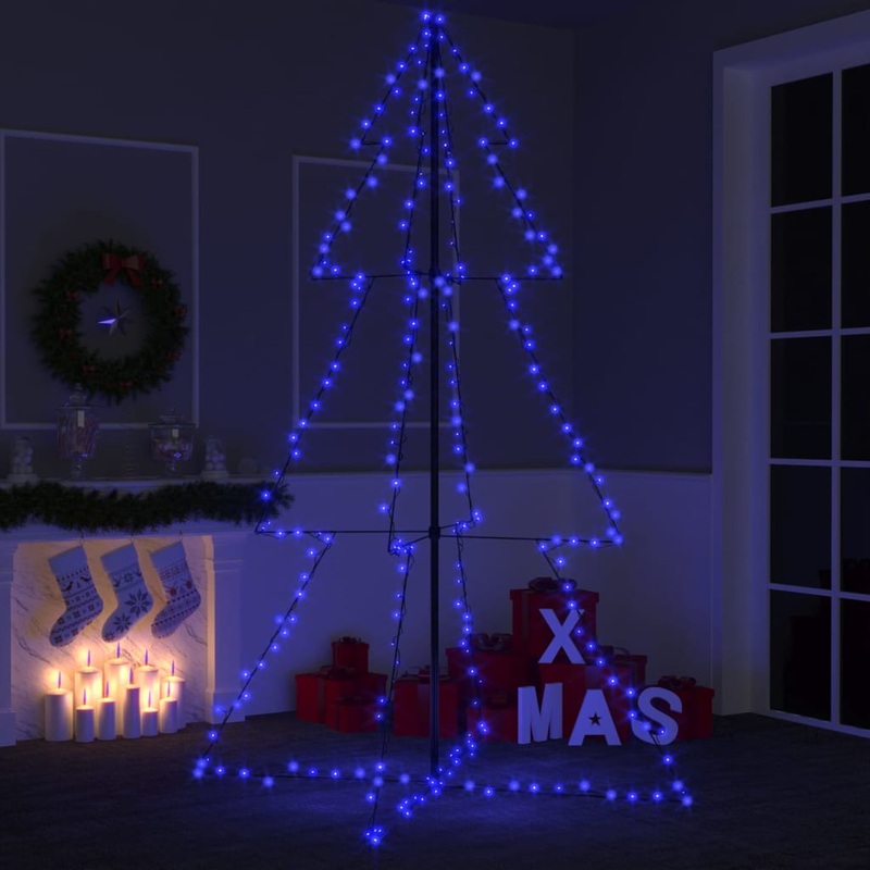 Berkfield Christmas Cone Tree 240 LEDs Indoor and Outdoor 118×180 cm