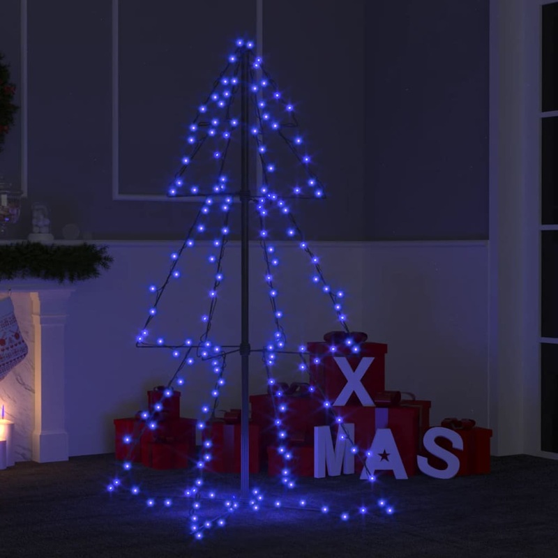 Berkfield Christmas Cone Tree 160 LEDs Indoor and Outdoor 78×120 cm