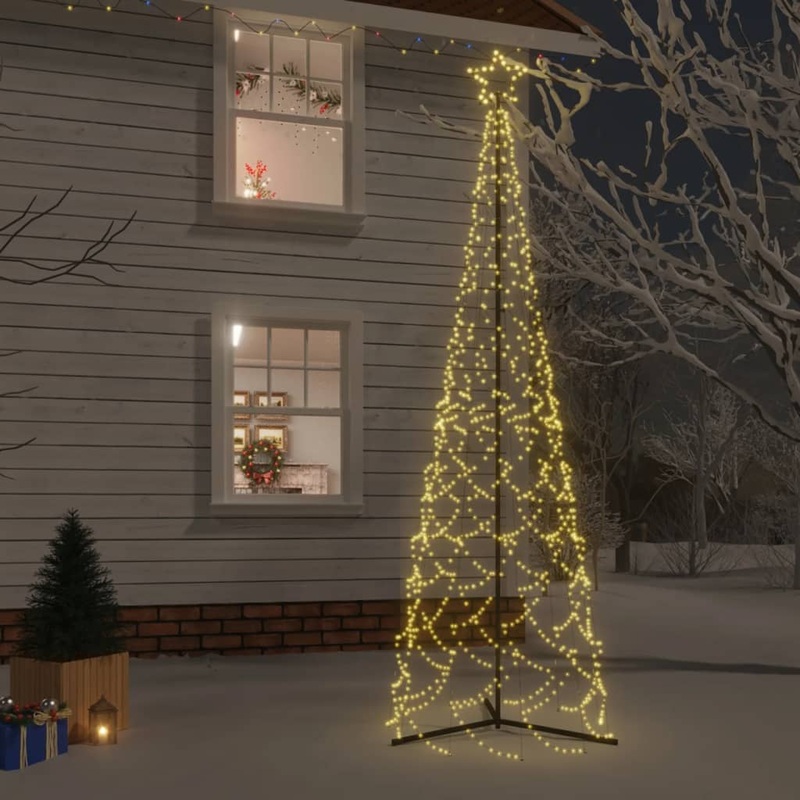 Berkfield Christmas Cone Tree Warm White 500 LEDs 100×300 cm
