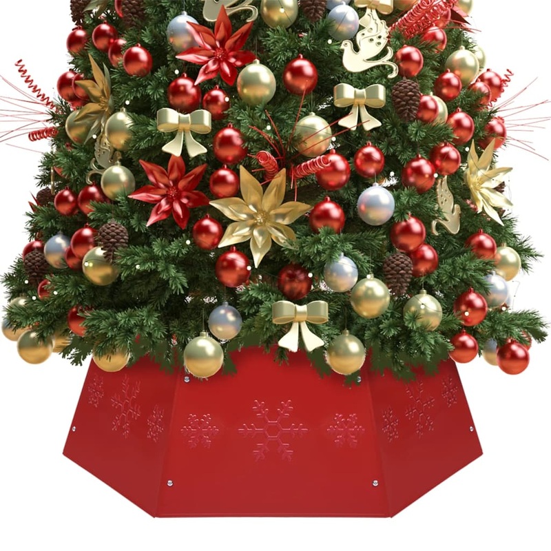 Berkfield Christmas Tree Skirt Red _68x25 cm