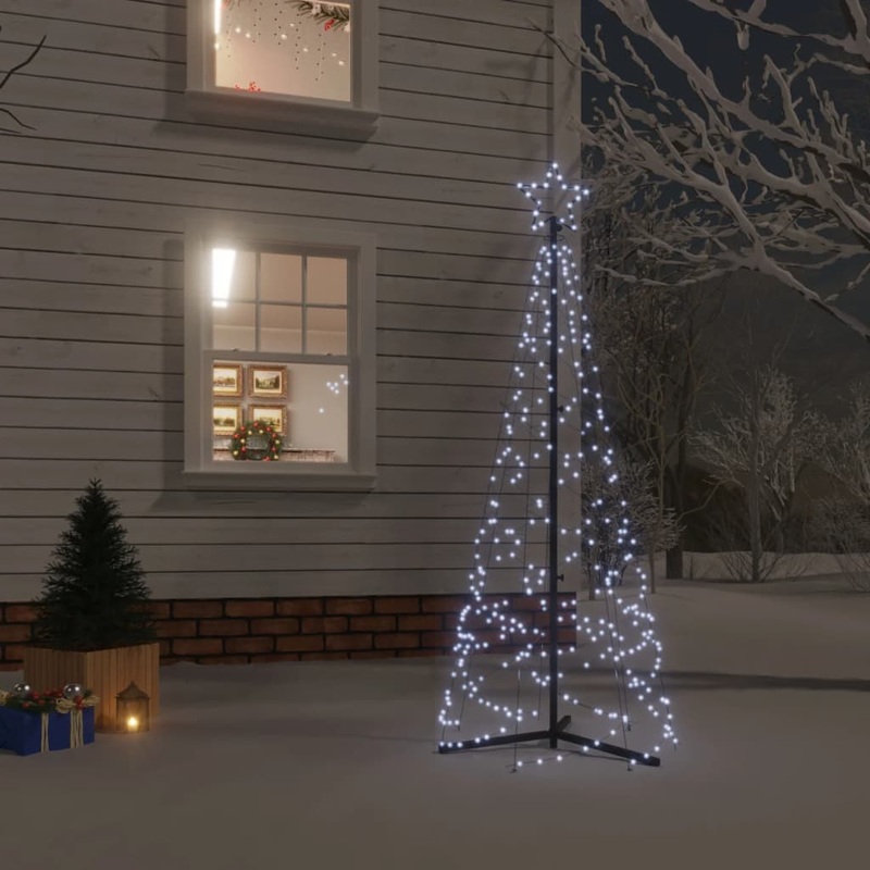 Berkfield Christmas Cone Tree Cold White 200 LEDs 70×180 cm