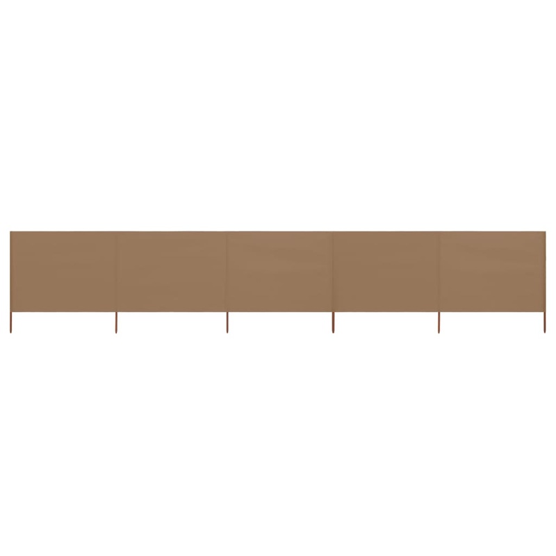 Berkfield 5-panel Wind Screen Fabric 600×80 cm Taupe