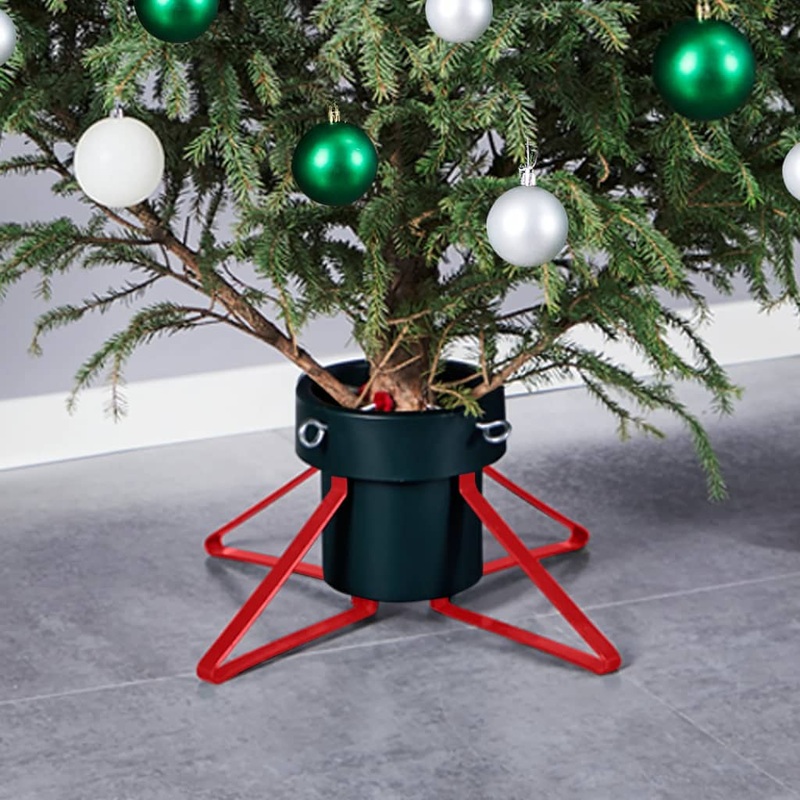 Berkfield Christmas Tree Stand Green and Red 46x46x19 cm